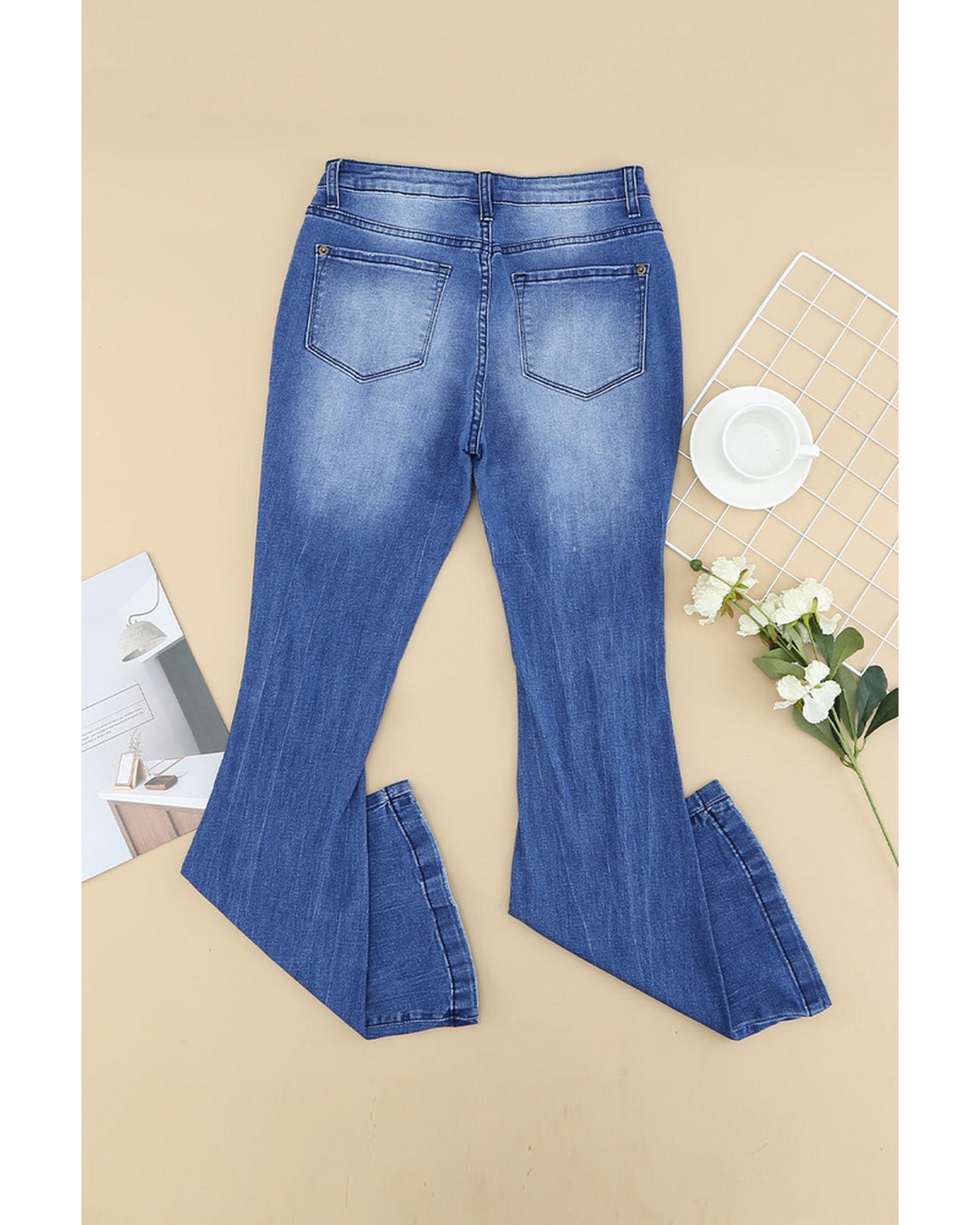 Azura Exchange Distressed Flare Jeans - M