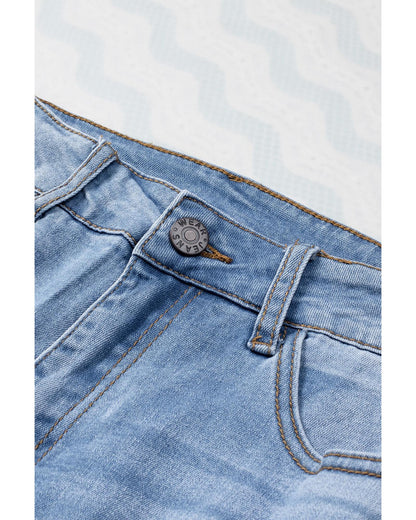 Azura Exchange Distressed Jeans with Buttoned Pockets - S