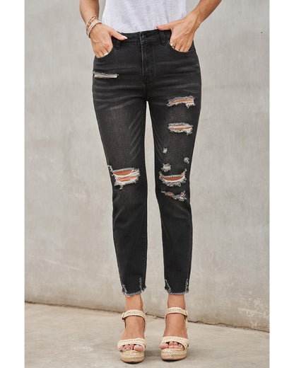 Azura Exchange Distressed Denim Pants - M