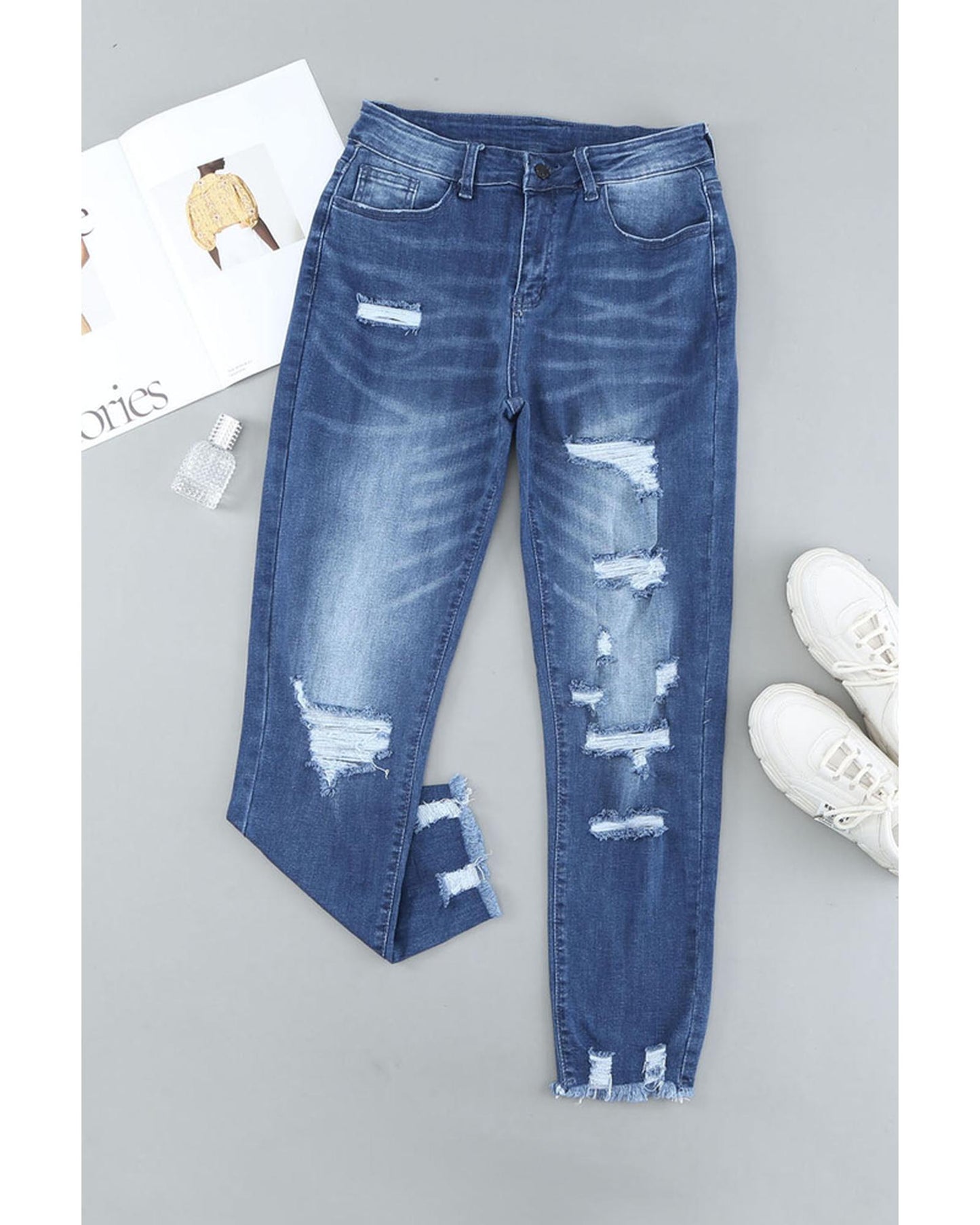 Azura Exchange Distressed Boyfriend Denim Pants - 2XL