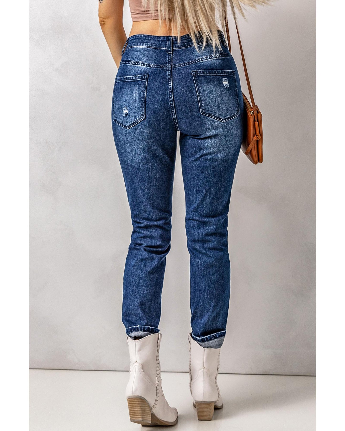 Azura Exchange High Waist Distressed Skinny Jeans - M