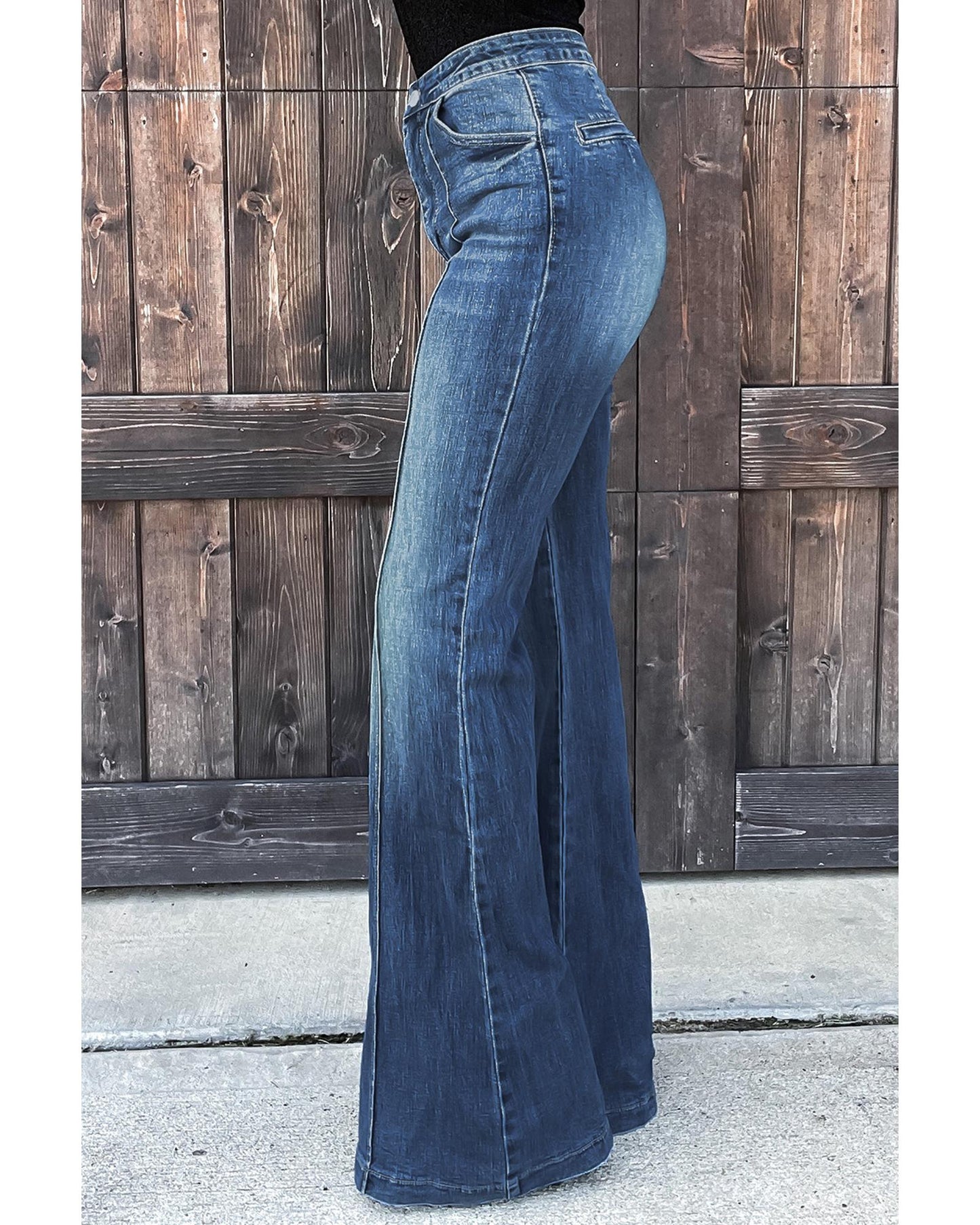 Azura Exchange Central Seam Stitching Wide Leg Jeans - 12 US