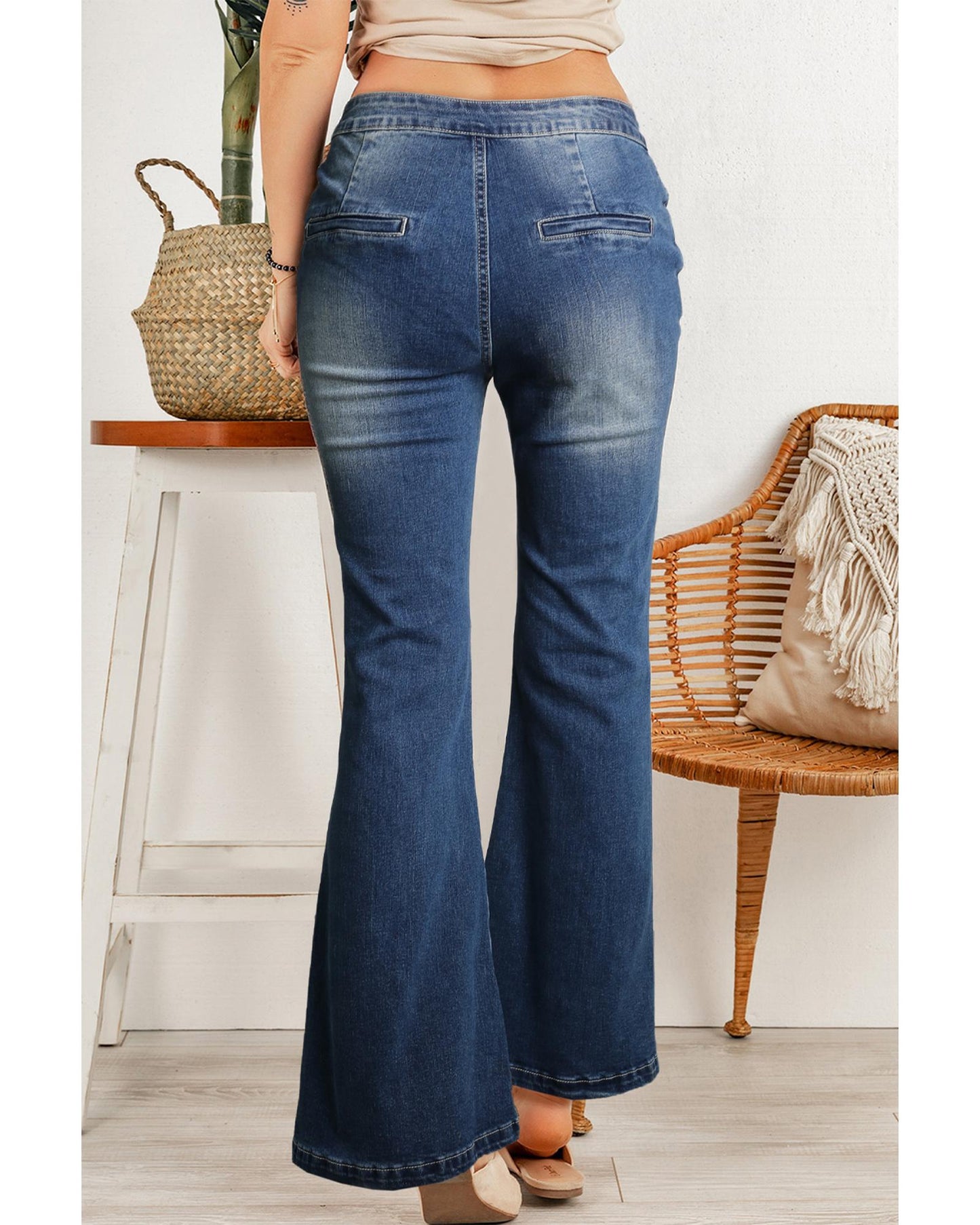 Azura Exchange Central Seam Stitching Wide Leg Jeans - 16 US