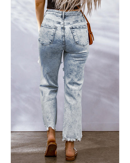 Azura Exchange Light Washed Ripped Boyfriend Jeans - 14 US