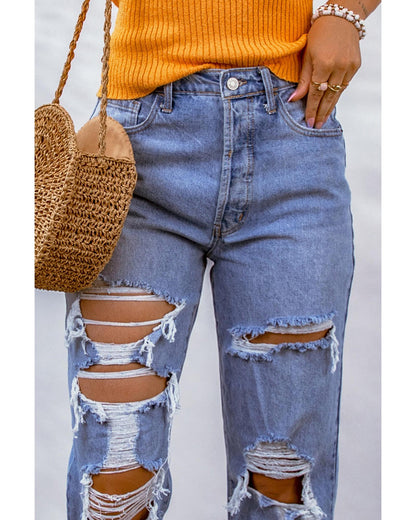 Azura Exchange Destroyed Boyfriend Jeans - 10 US