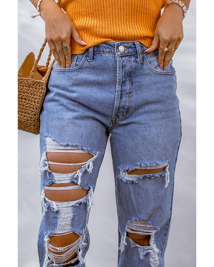 Azura Exchange Destroyed Boyfriend Jeans - 10 US