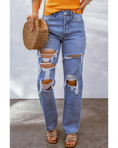 Azura Exchange Destroyed Boyfriend Jeans - 8 US