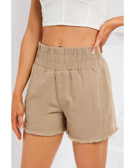 Azura Exchange Smocked Elastic High Waist Shorts - 10 US