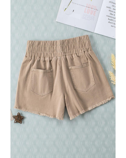 Azura Exchange Smocked Elastic High Waist Shorts - 10 US