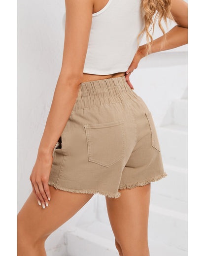 Azura Exchange Smocked Elastic High Waist Shorts - 12 US