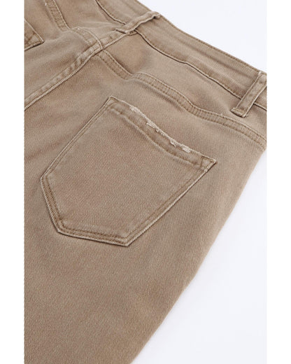 Azura Exchange Khaki High Waist Flare Jeans - 10 US