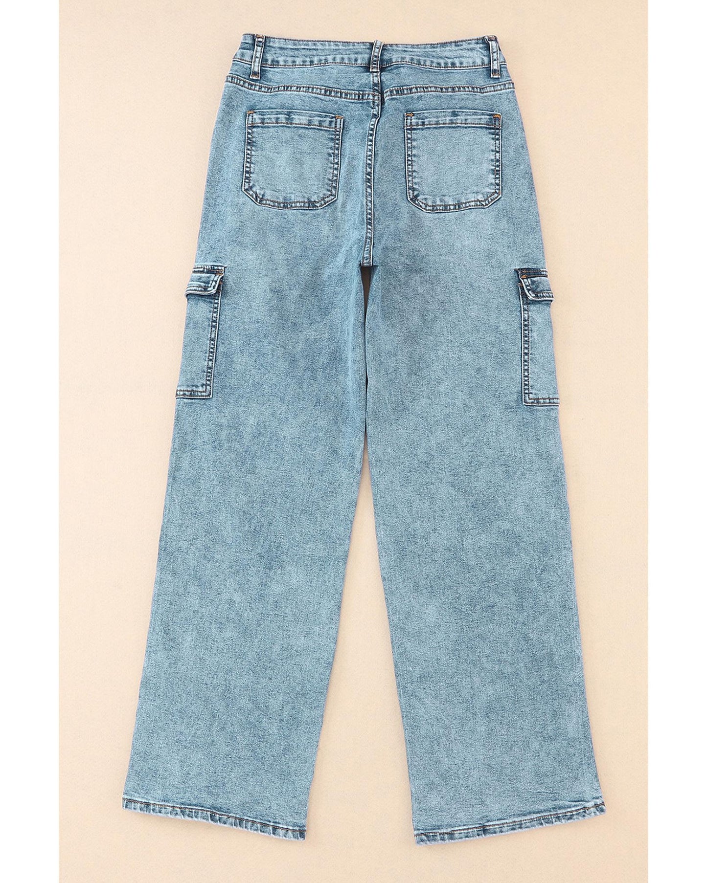 Azura Exchange Cargo-Inspired Wide Leg Jeans - 12 US