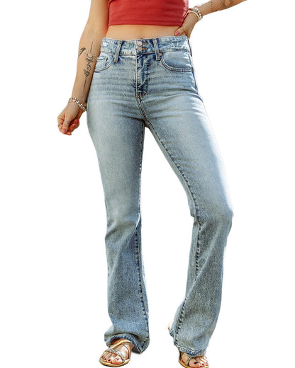 Azura Exchange Ripped Detail Flare Bottom Jeans - 8 US