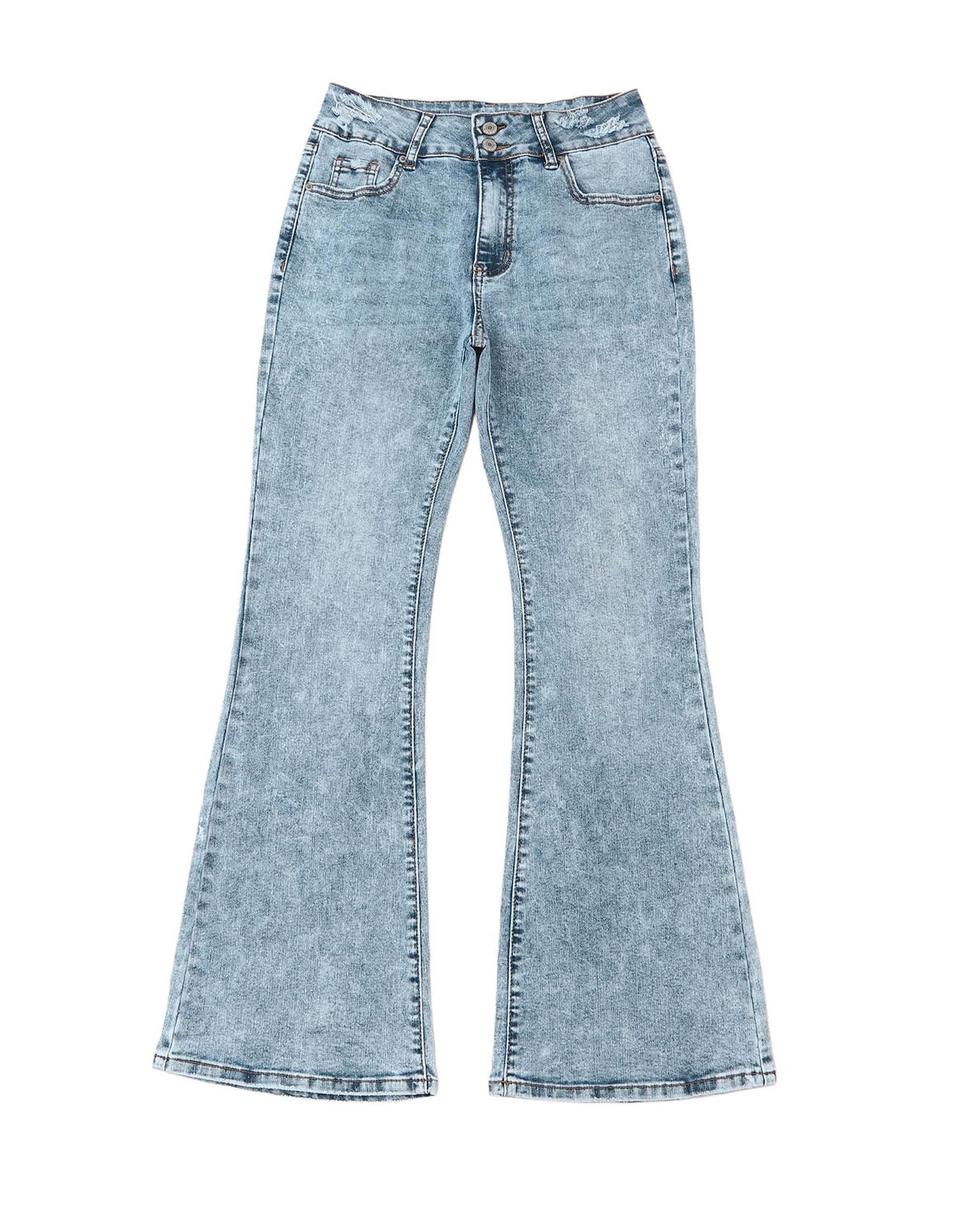 Azura Exchange Ripped Detail Flare Bottom Jeans - 8 US