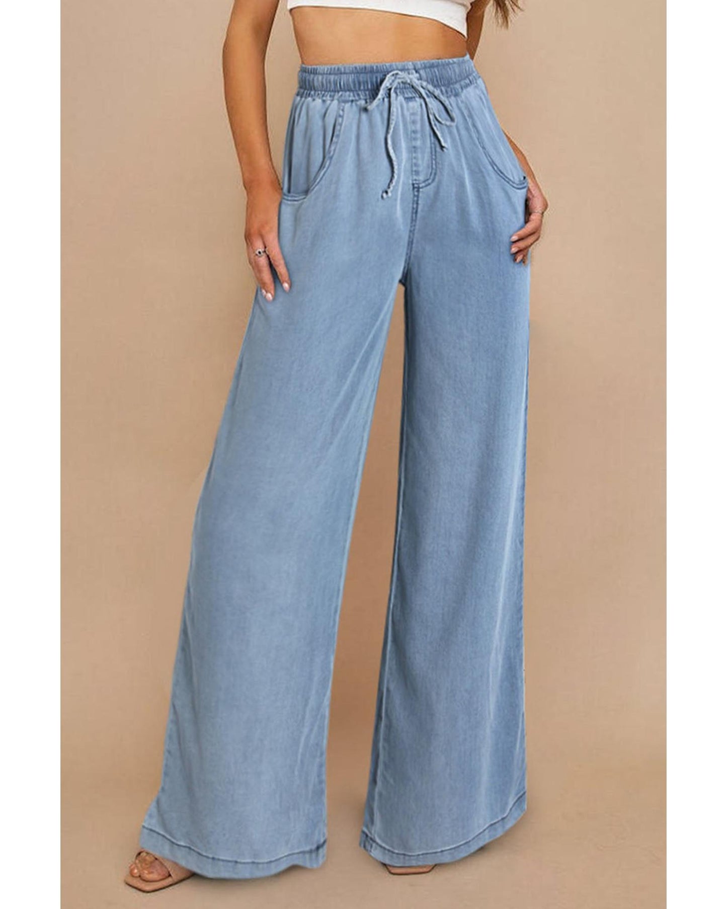 Azura Exchange Wide Leg Tencel Denim Pants - 14 US