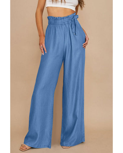 Azura Exchange Pocketed Wide Leg Tencel Jeans - 10 US