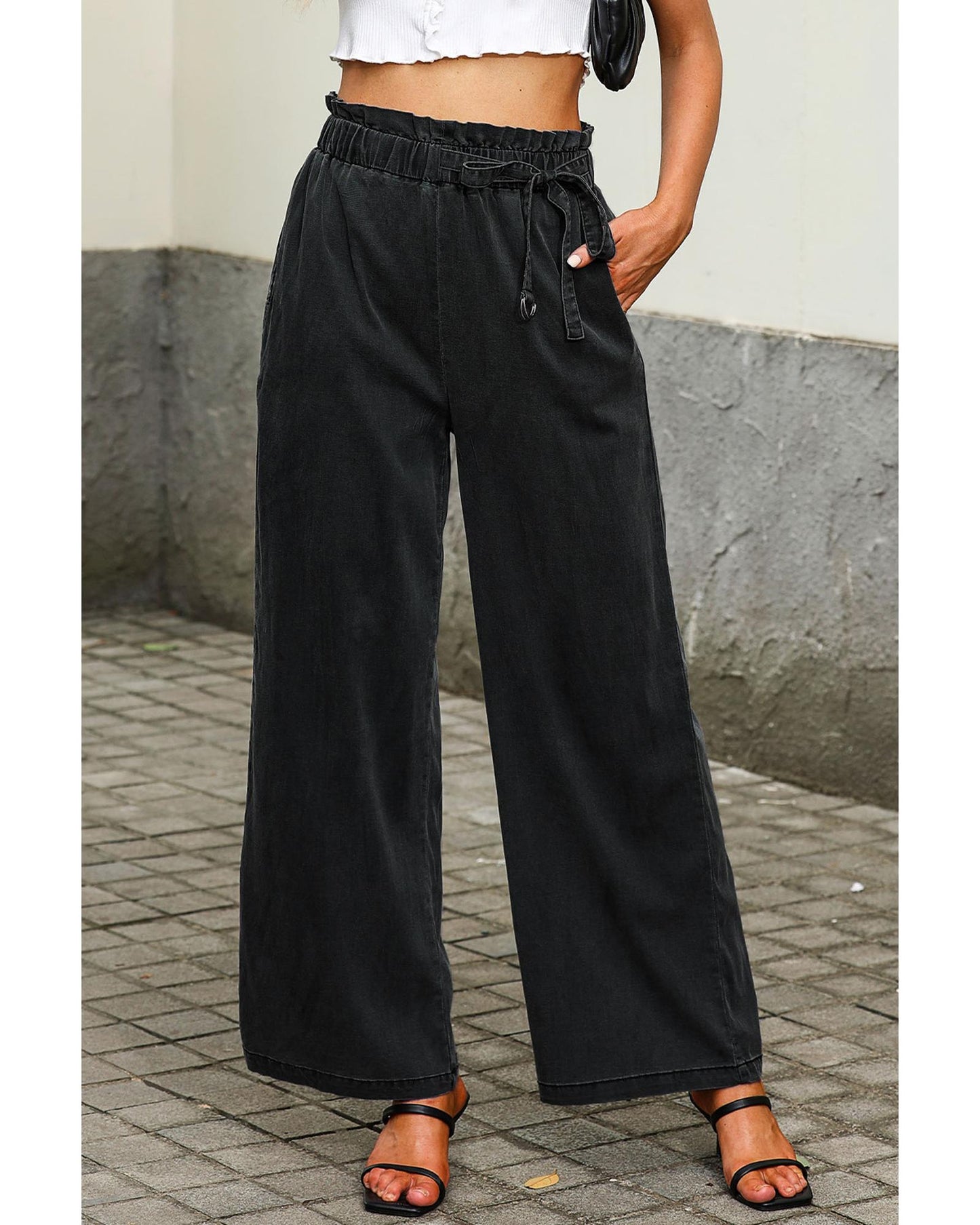 Azura Exchange Pocketed Wide Leg Tencel Jeans - 16 US