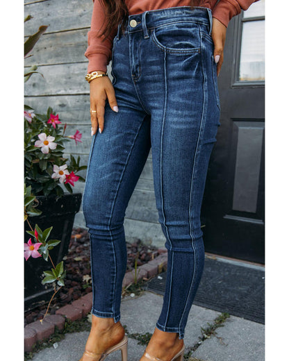 Azura Exchange Seamed High Waist Skinny Fit Jeans - 12 US