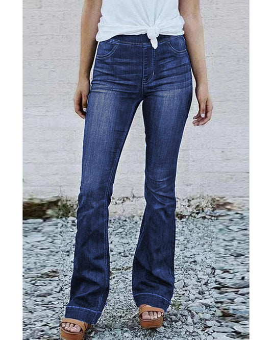 Azura Exchange Elastic Waist Flare Jeans - M