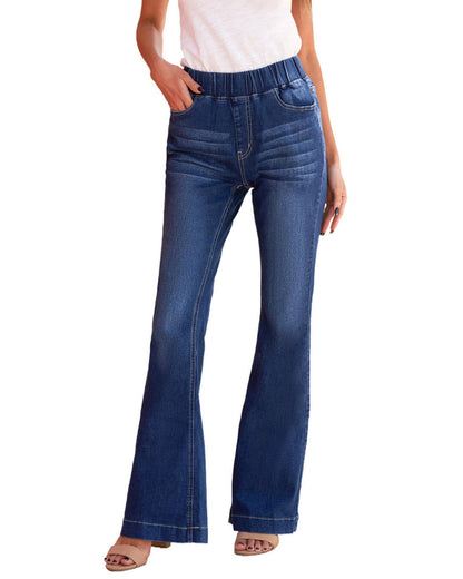 Azura Exchange Elastic Waist Flare Jeans - M