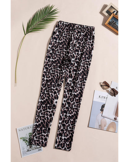 Azura Exchange Hollow Out Leopard Printed Skinny Leggings - L