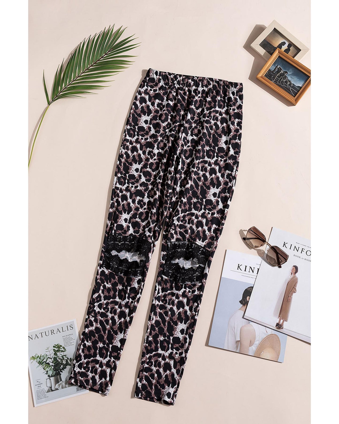 Azura Exchange Hollow Out Leopard Printed Skinny Leggings - S