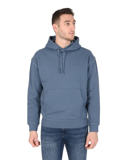 Hugo Boss Men's Cotton Blend Bright Blue Sweatshirt in Blu Elettrico - M