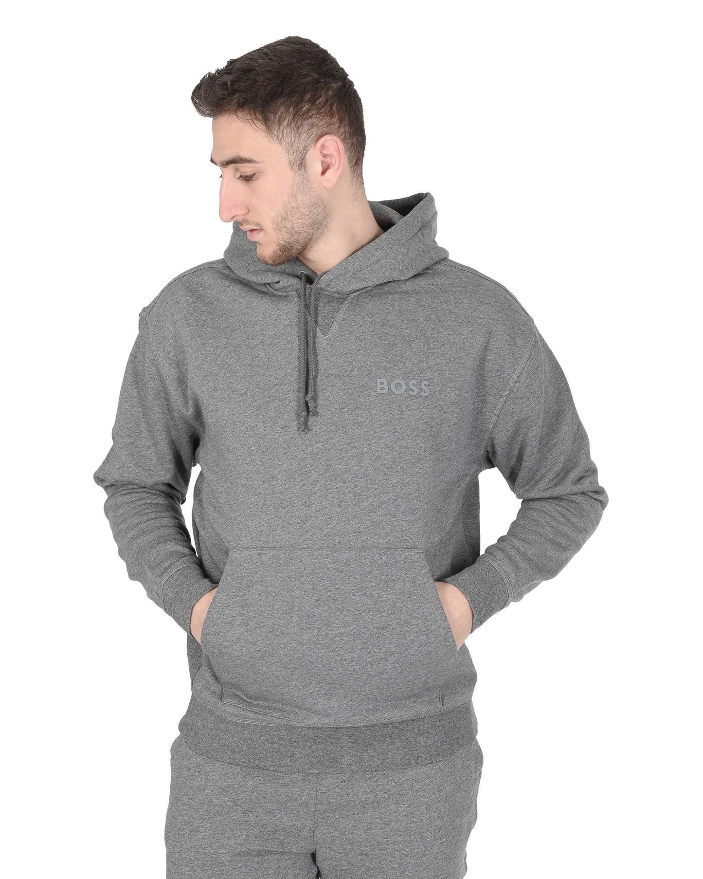 Hugo Boss Men's Cotton Blend Grey Sweatshirt in Grey - M