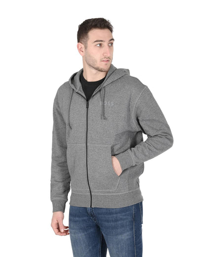 Hugo Boss Men's Cotton Blend Grey Sweatshirt in Grey - L