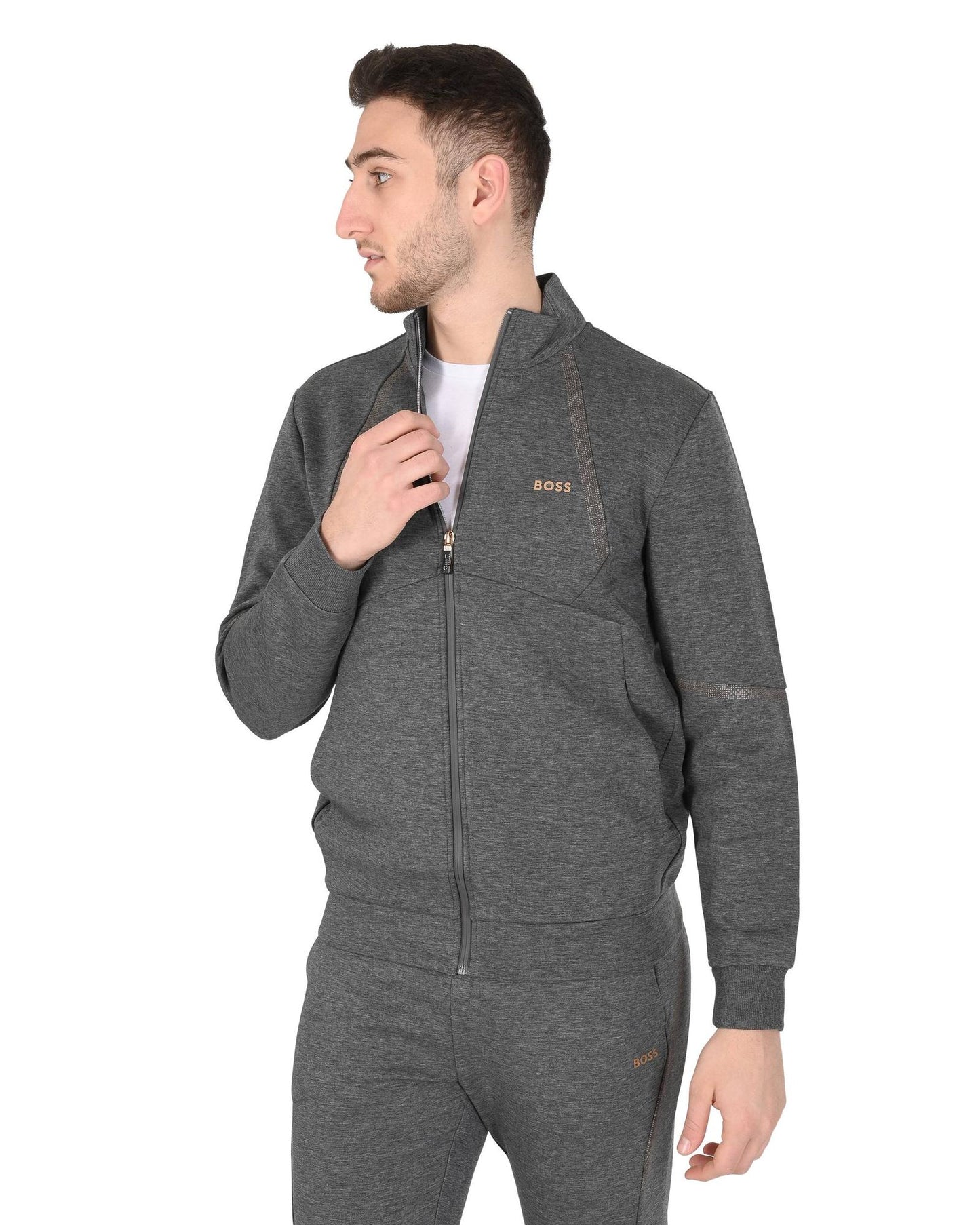 Hugo Boss Men's Grey Cotton Blend Sweatshirt in Grey - M