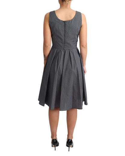 Sleeveless A-line Dress with Polka Dot Pattern 44 IT Women