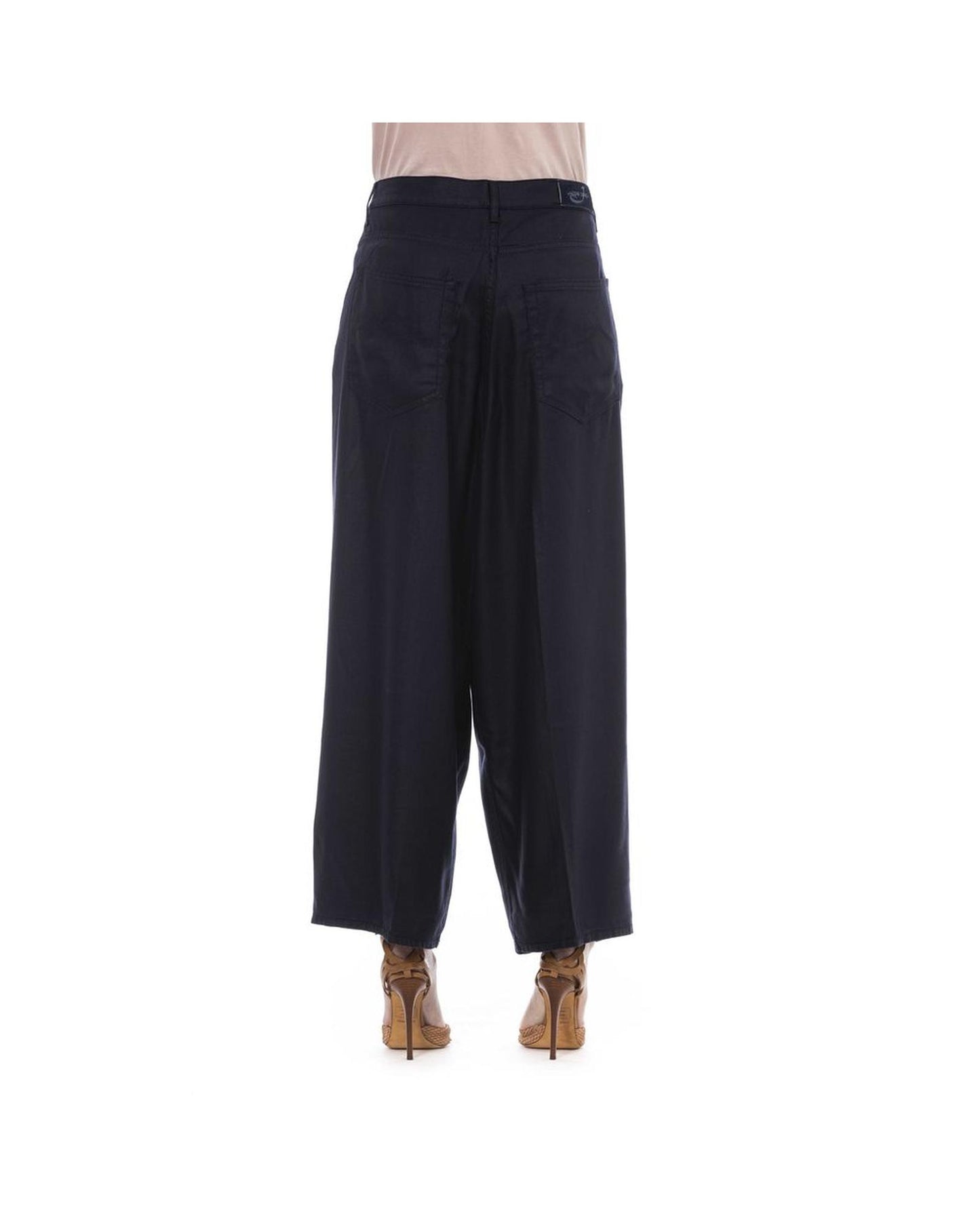 Jacob Cohen Women's Elegant Black Cotton Trousers with Pockets - W27 US