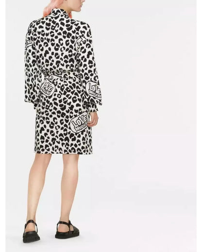 Love Moschino Leopard Texture Logo Dress 44 IT Women