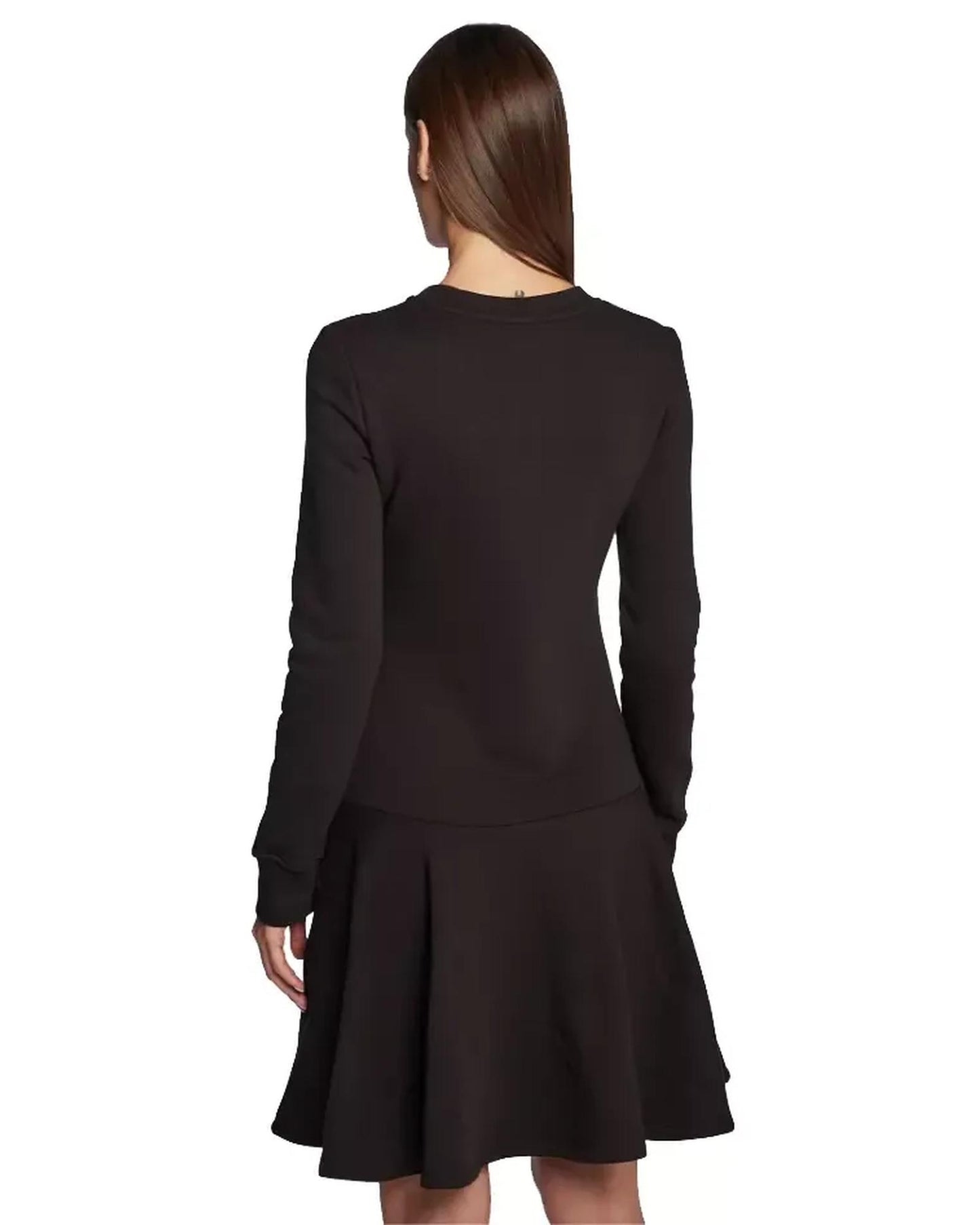 Love Moschino Cotton Blend Dress with Embossed Velveteen Logo 46 IT Women