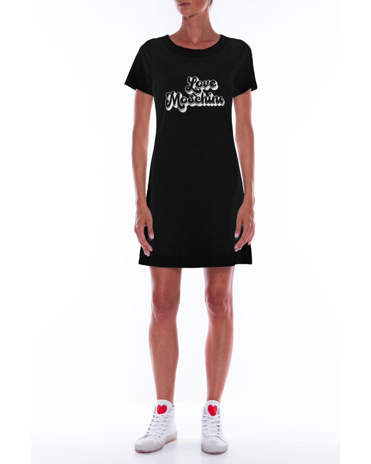 Cotton T-Shirt Dress with Logo Print 46 IT Women