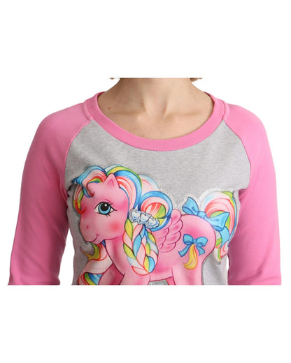 Crew Neck 3/4 Sleeve Sweater Dress with My Little Pony Motive 40 IT Women