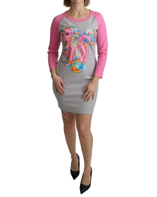 Crew Neck 3/4 Sleeve Sweater Dress with My Little Pony Motive 42 IT Women