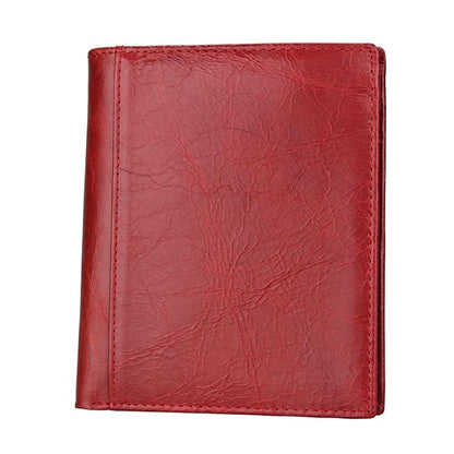 Leather Rfid Passport Wallet - Multi-function - Black