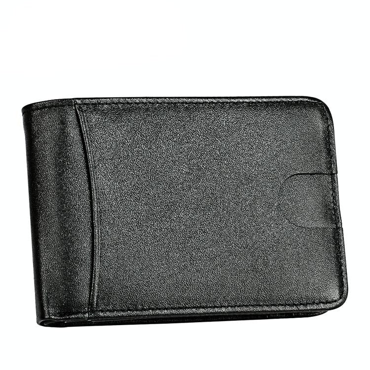 Leather Rfid Billfold Wallet - Mini Size - Black