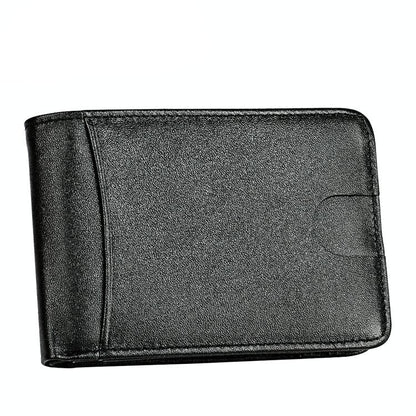 Leather Rfid Billfold Wallet - Mini Size - Black
