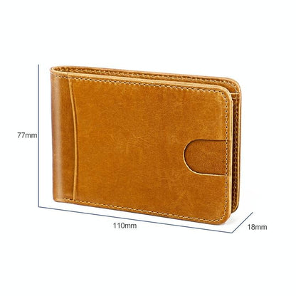 Leather Rfid Billfold Wallet - Mini Size - Black
