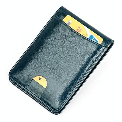 Leather Rfid Billfold Wallet - Mini Size - Black