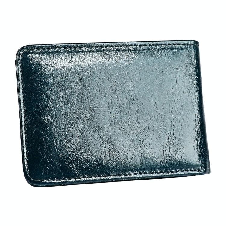 Leather Rfid Billfold Wallet - Mini Size - Black