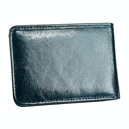 Leather Rfid Billfold Wallet - Mini Size - Black