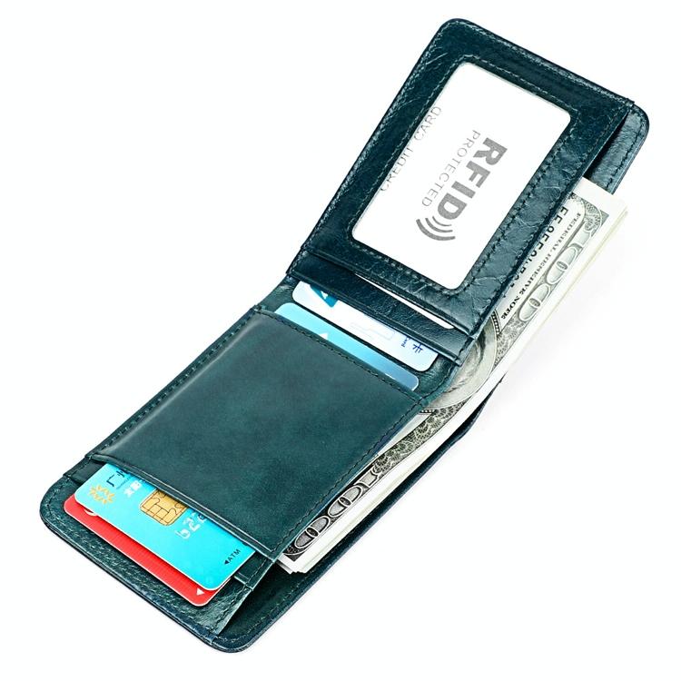Leather Rfid Billfold Wallet - Mini Size - Black