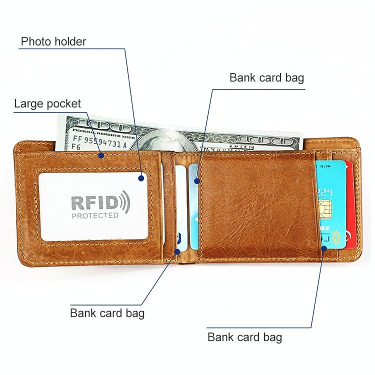 Leather Rfid Billfold Wallet - Mini Size - Black