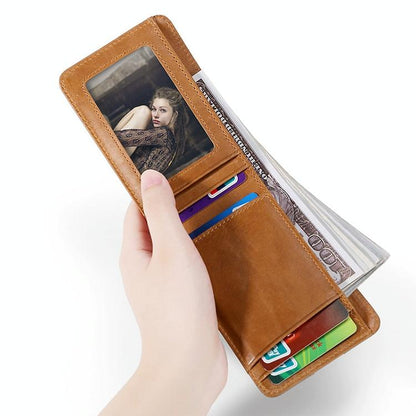 Leather Rfid Billfold Wallet - Mini Size - Black