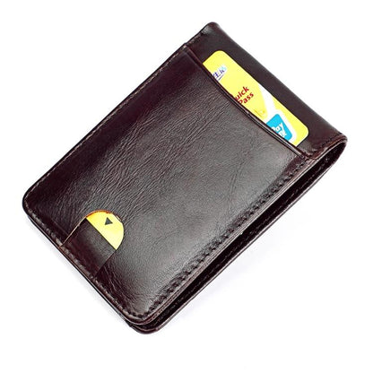Leather Rfid Billfold Wallet - Mini Size - Black