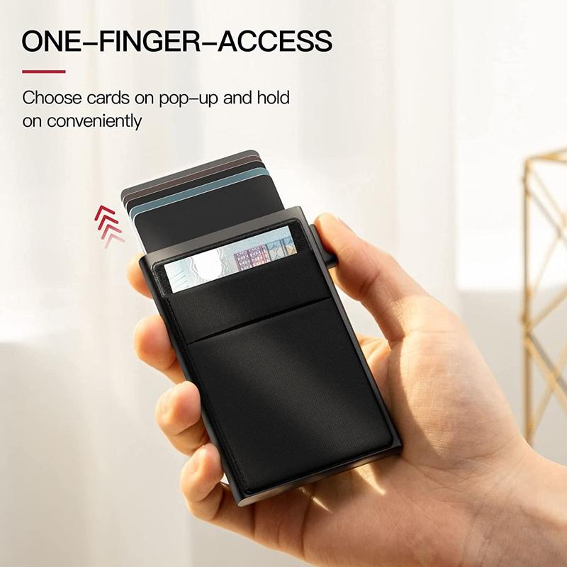 Men Slim Metal Rfid Blocking Wallet - Gold