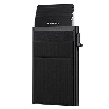 Men Slim Metal Rfid Blocking Wallet - Gold